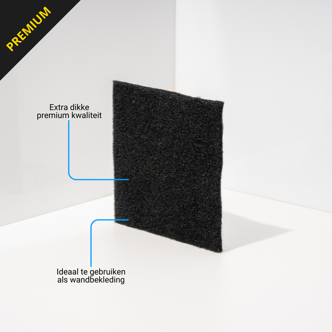 Premium Nadelfilz - Schwarz (209cm breit)