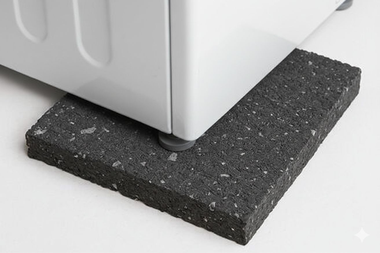 Geluiddempende mat onder wasmachine