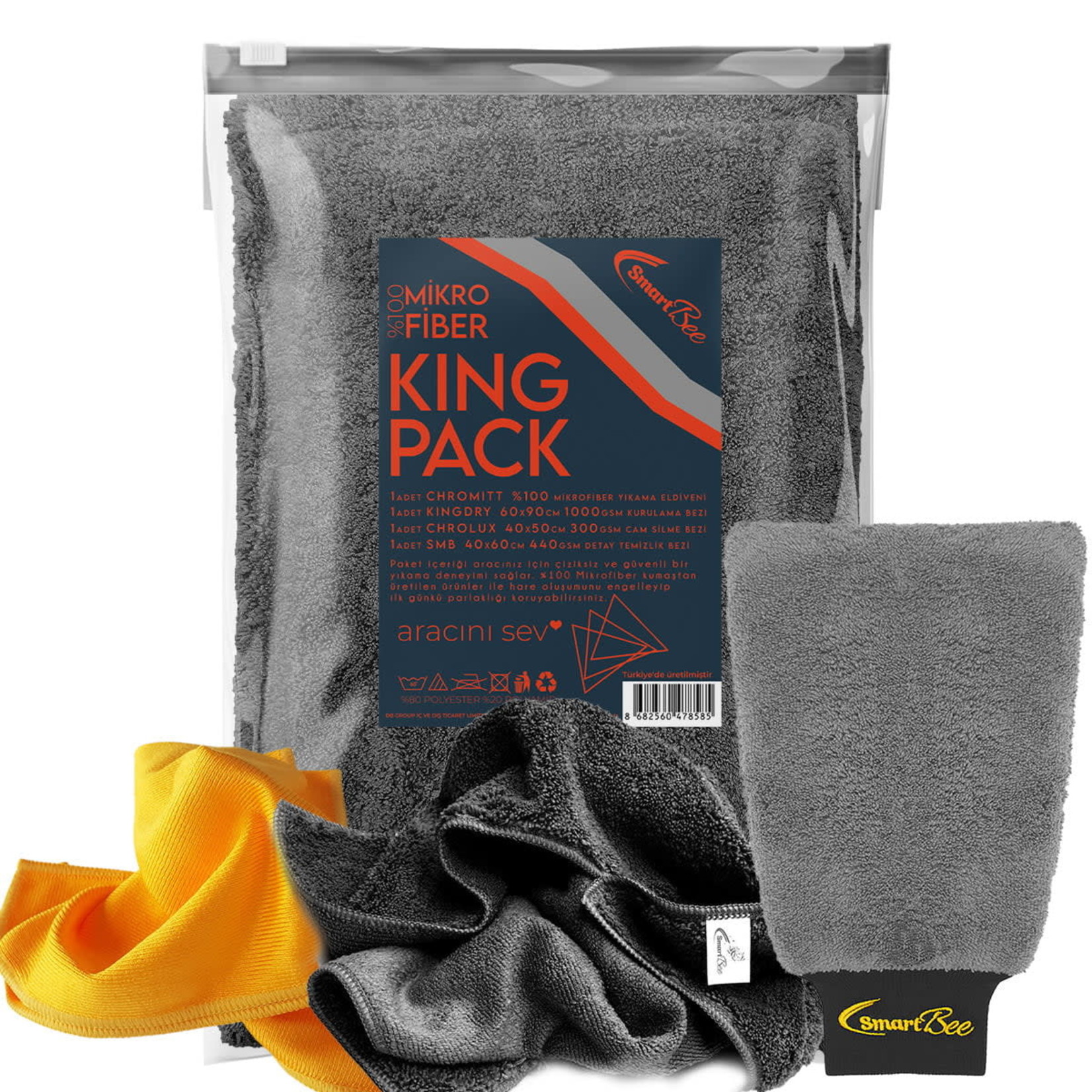 SmartBee SmartBee | KINGPACK |Washmitt - Kingdry - Glass - Cloth - 40x60 towel