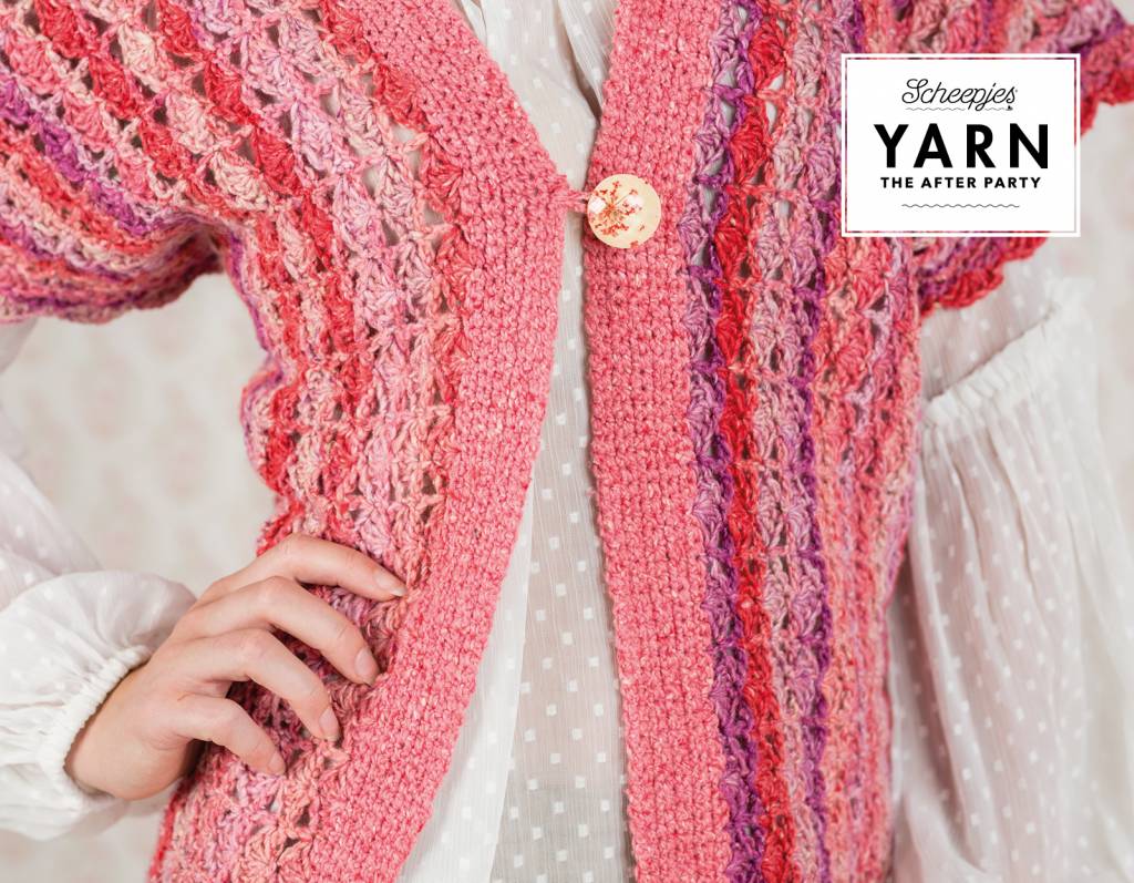 Scheepjes AP Yarn afterparty 16 Coral Dream Cardigan