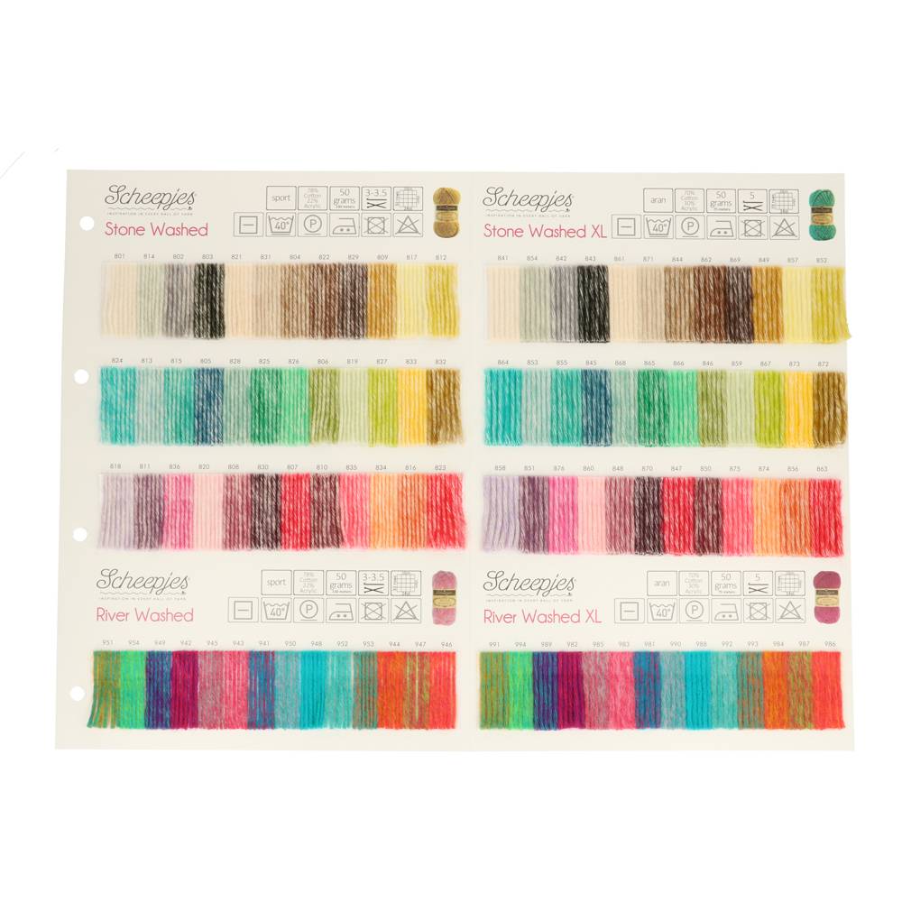 Scheepjes Stalenkaart Stone Washed / River Washed