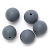 Siliconen kralen 12mm Donkergrijs (004)