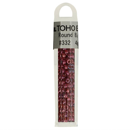 Toho Glaskralen rond 8-0 roze/rood/paars (332)