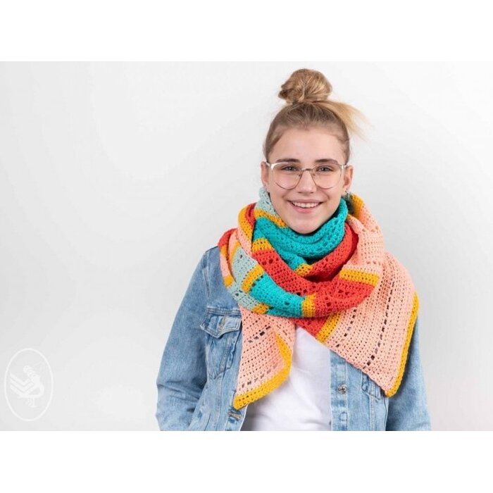 Durable Haakpatroon Kleurrijke zomershawl