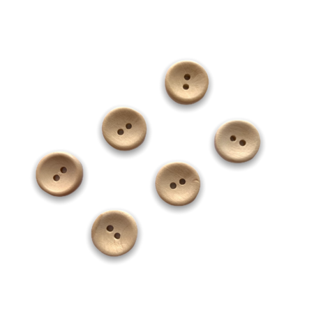 Houten knoop - 15 mm - setje van 6 stuks