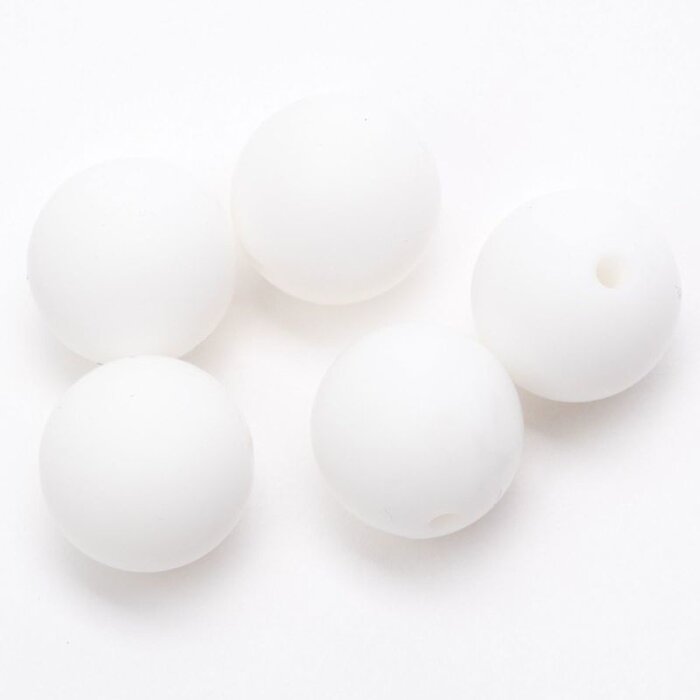 Durable Siliconen kralen 12mm wit (009)