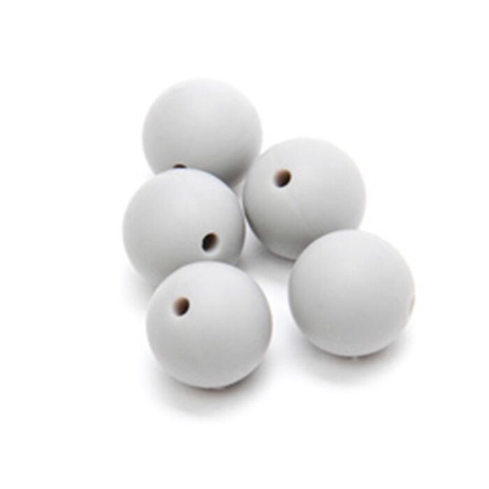 Durable Siliconen kralen 15 mm Lichtgrijs (016)