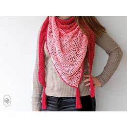 Durable Haakpatroon Wild Strawberry Waaier Shawl