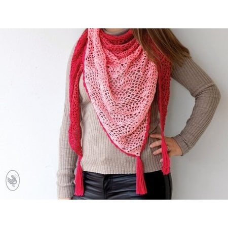 Durable Haakpakket: Wild Strawberry Waaier Shawl