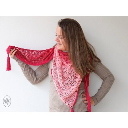 Durable Haakpakket: Wild Strawberry Waaier Shawl