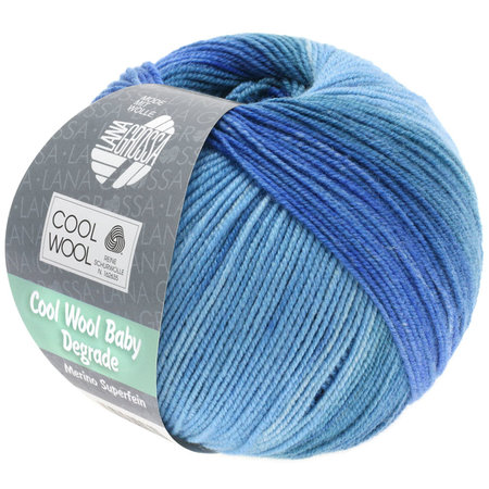 Lana Grossa Cool Wool Baby Dégradé 504 - Jeansblauw/Duifblauw/Blauw