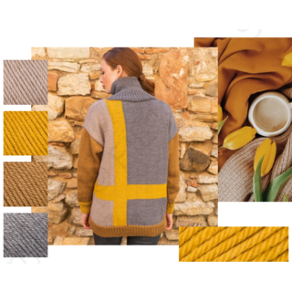 Katia Breipakket: Trui Merino Aran Geel
