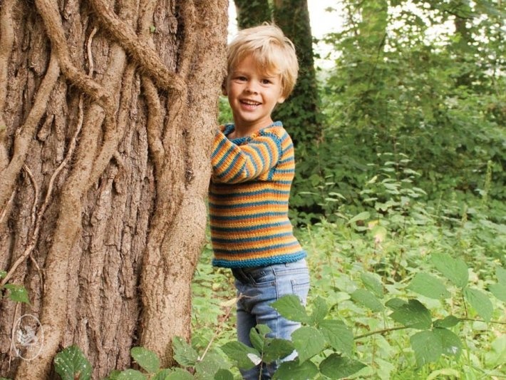 Durable Breipatroon: Happy Stripes Kindertrui