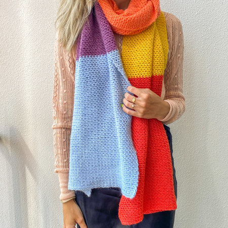 Lana Grossa Colourblock Sjaal Ecopuno - Shades of Brown