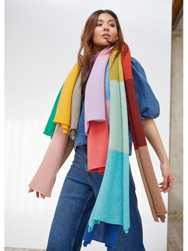 Lana Grossa Colourblock Sjaal Ecopuno - Shades of Brown