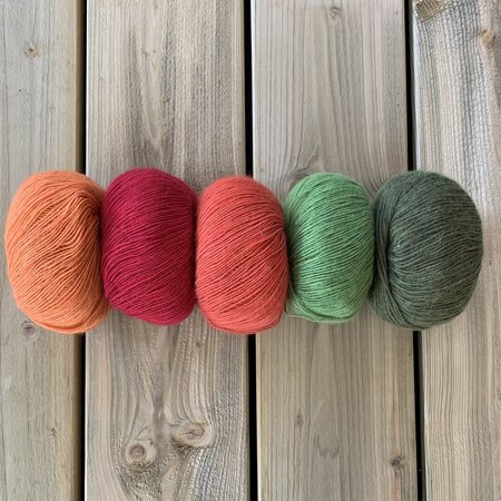 Lana Grossa Colourblock Sjaal Ecopuno - Shades of Green/Red