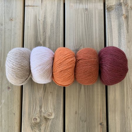Lana Grossa Colourblock Sjaal Ecopuno - Shades of Beige/Orange