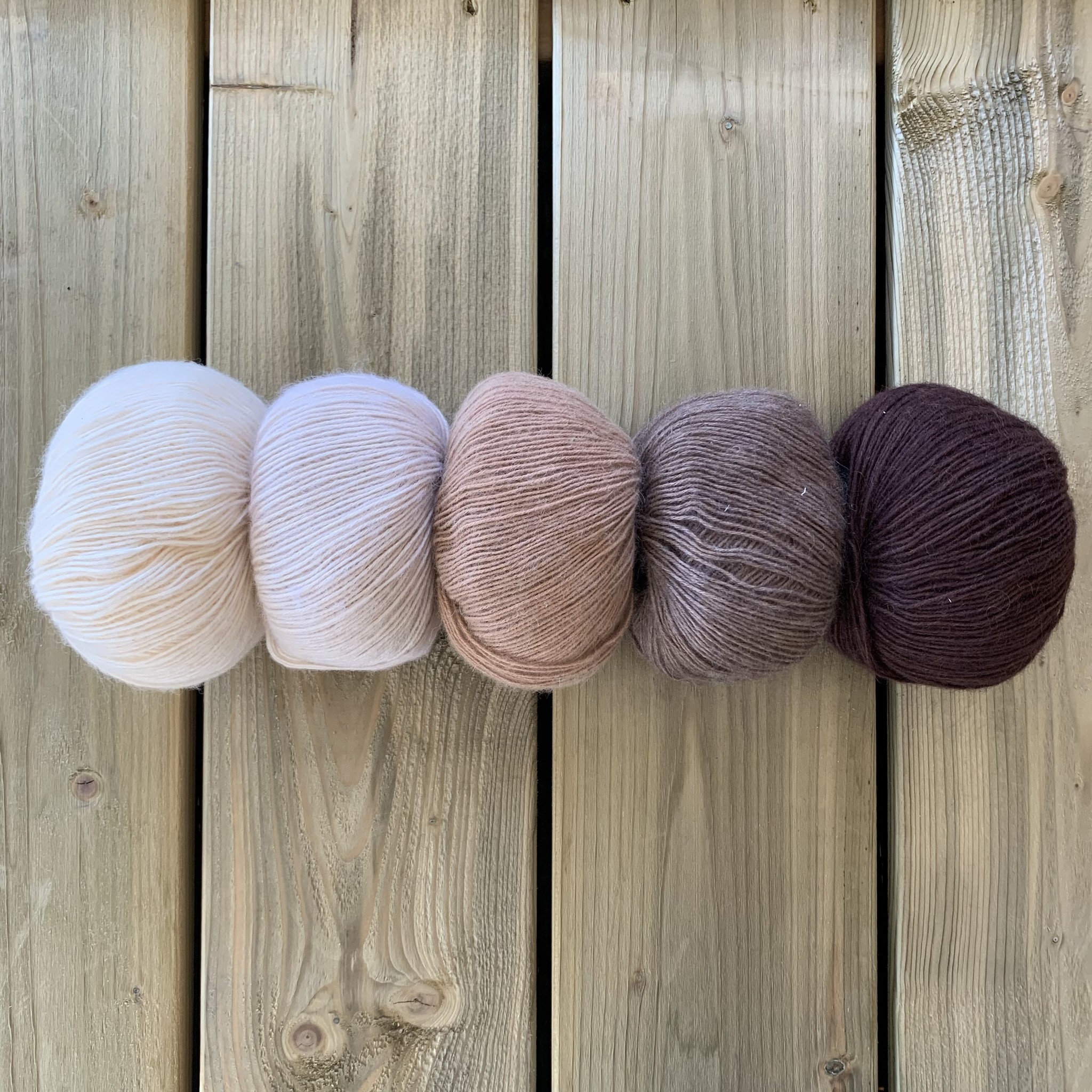 Lana Grossa Colourblock Sjaal Ecopuno - Shades of Brown