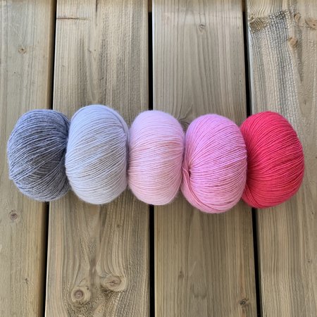 Lana Grossa Colourblock Sjaal Ecopuno - Shades of Pink
