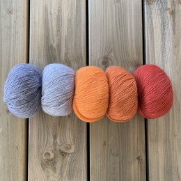 Lana Grossa Colourblock Sjaal Ecopuno - Shades of Orange