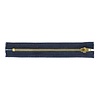 broekrits 14cm goud - blauw