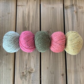 Caro's Atelier Breipakket Caro's Terrazzo Colourblock sjaal  - Warm pastel