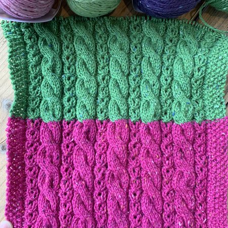 Caro's Atelier Breipakket Caro's Terrazzo Colourblock sjaal  - Zacht pastel