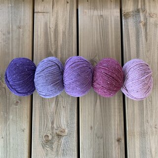 Caro's Atelier Breipakket Caro's Terrazzo Colourblock sjaal  - Paars