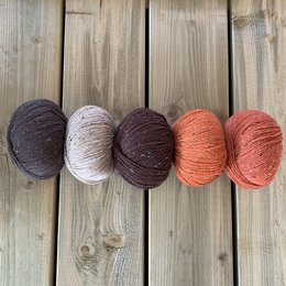 Caro's Atelier Breipakket Caro's Terrazzo Colourblock sjaal  - Bruin/Oranje