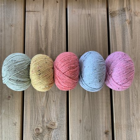 Caro's Atelier Breipakket Caro's Terrazzo Colourblock sjaal  - Donker Pastel