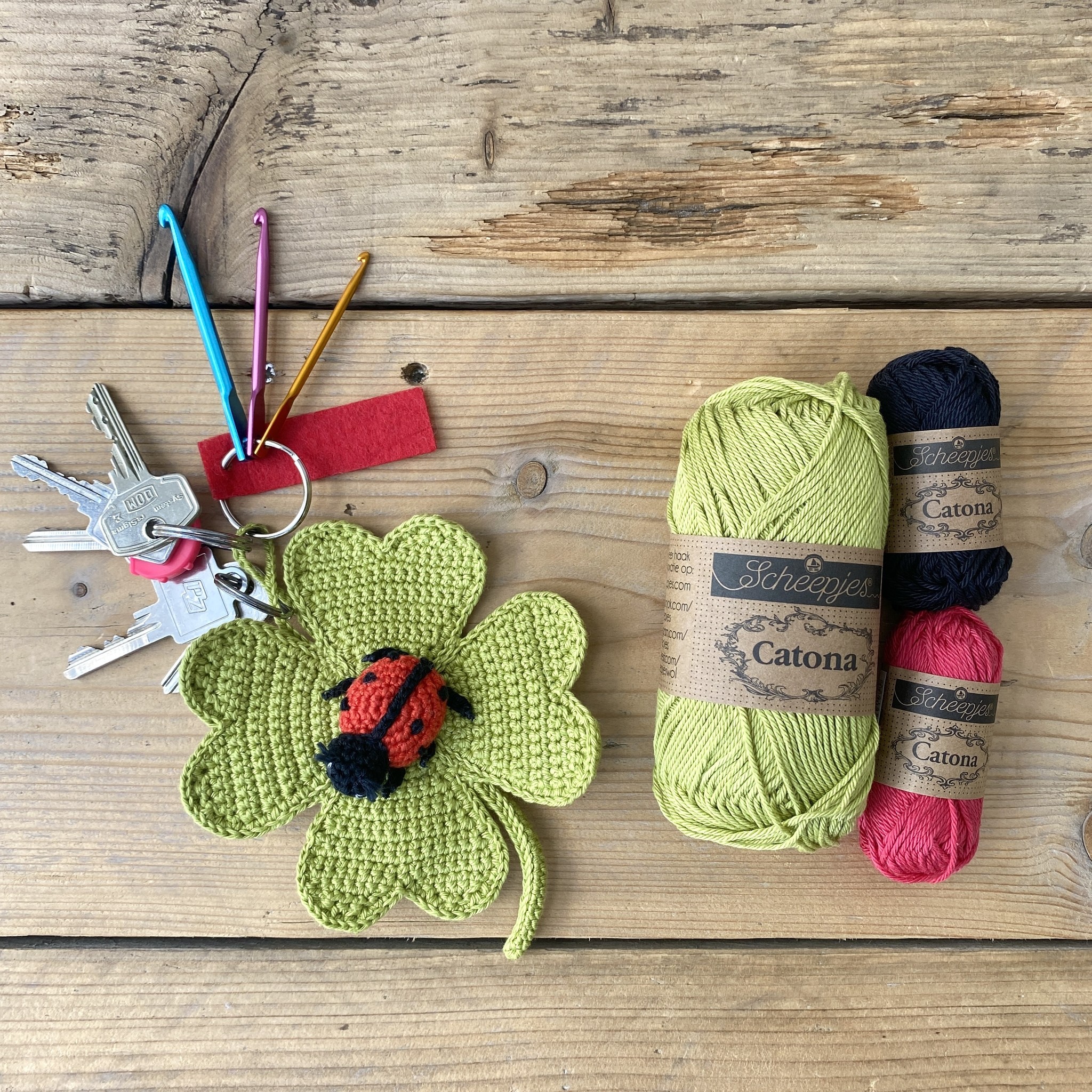 Met De Hand Gemaakte Gehaakte Klavertjevier Met Lieveheersbeestje En Rood Wit Koord Dat Als Martisor Wordt Bekend Die Het Een 139665017