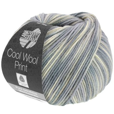 Lana Grossa Cool Wool Print 829 - Naturel/Zilver/Grijs