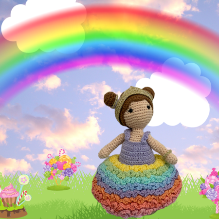 Caro's Atelier Häkelanleitung Carolientje Regenbogen Prinzessin outfit (Hefte)