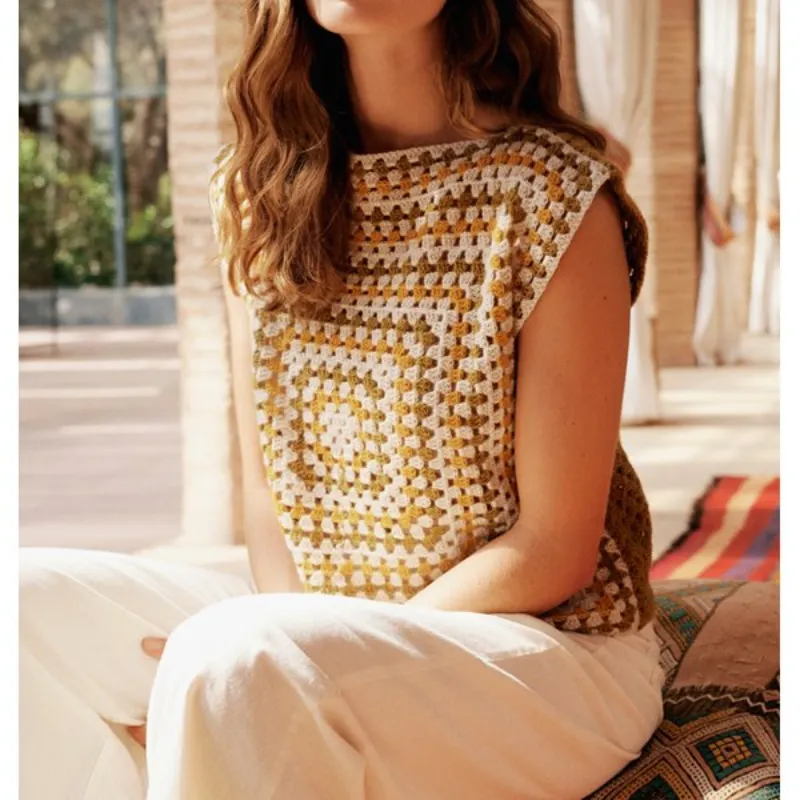 Haakpakket: Vierkant topje met boothals Ecopuno (H5-17) Caro's