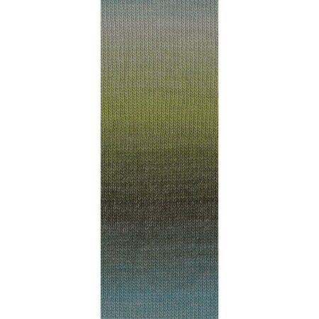 Lana Grossa Gomitolo Versione 442 - munt/grijs blauw/limegroen/mosgroen/grijs groen