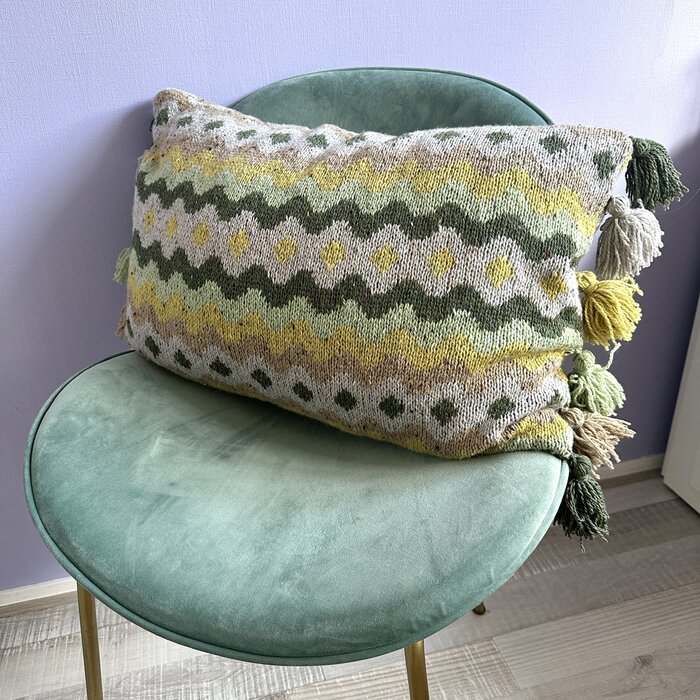 Breipakket: Waves & Dots kussen