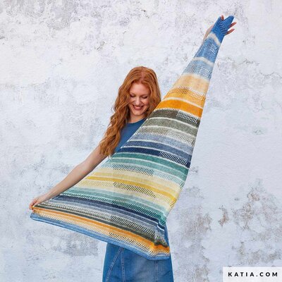 Katia Breipatroon Asymmetrische Sjaal Fair Cotton Infinity