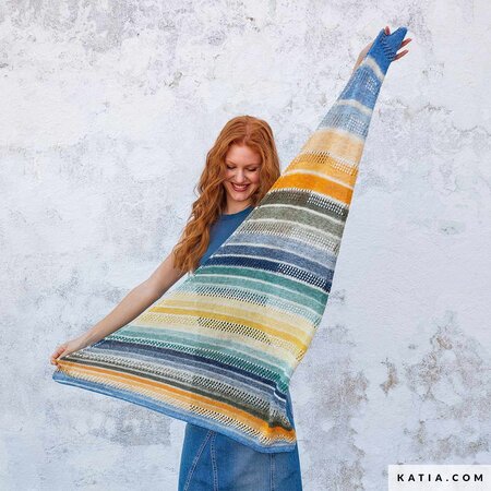 Katia Breipakket Asymmetrische Sjaal Fair Cotton Infinity