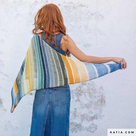 Katia Breipakket Asymmetrische Sjaal Fair Cotton Infinity