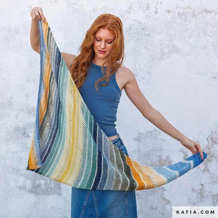 Katia Breipakket Asymmetrische Sjaal Fair Cotton Infinity