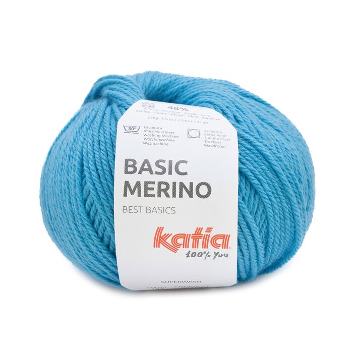 Katia Basic Merino 104 - Blauw Cyaan
