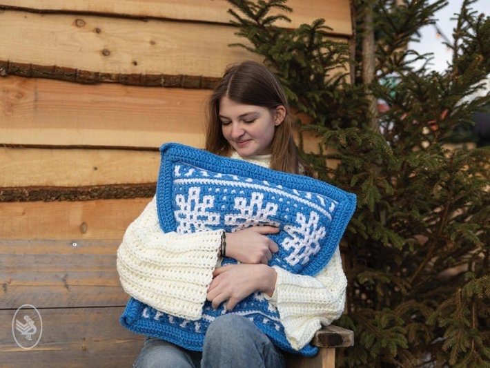 Durable Haakpatroon: Sneeuwvlok Kussen