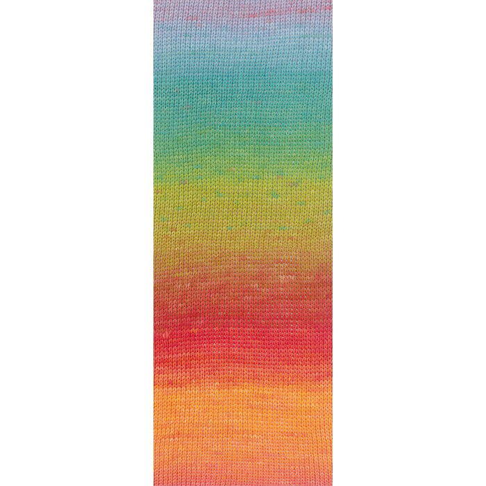 Lana Grossa Cotonella 11 - sering/licht blauw/turkoois groen/mosterd/tomaat/framboos/oranje/zalm