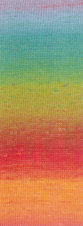 Lana Grossa Cotonella 11 - sering/licht blauw/turkoois groen/mosterd/tomaat/framboos/oranje/zalm