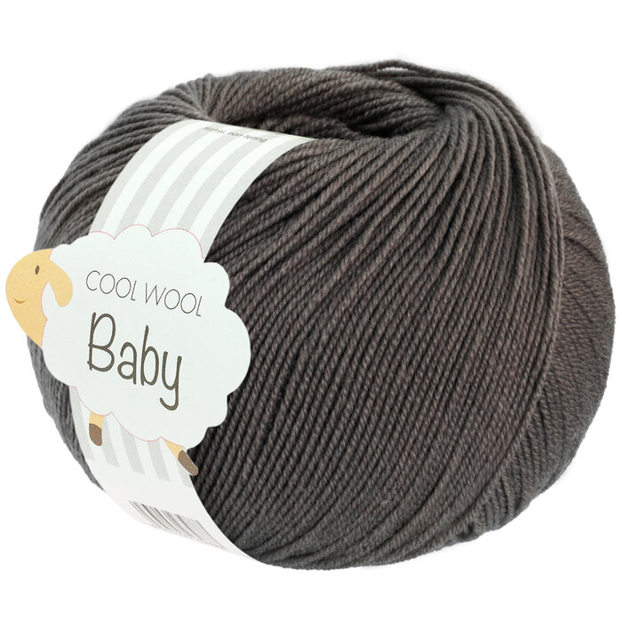 Lana Grossa Cool Wool Baby 334 - Donkergrijs Gemeleerd