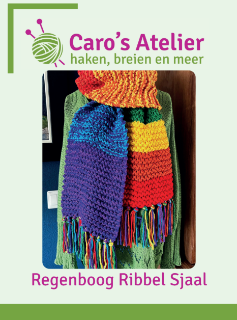 Caro's Atelier Breipatroon Regenboog Ribbel Sjaal (digitaal)