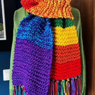 Caro's Atelier Breipakket: Regenboog Ribbel Sjaal