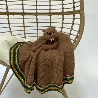 Woolytoons Haakpatroon: Knuffeldeken Bever