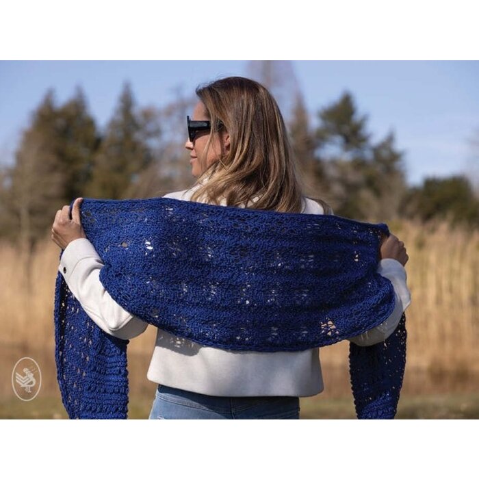 Durable Breipatroon: Omslagdoek Blue Star