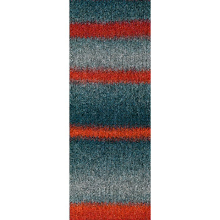 Lana Grossa Gigante 18 - petrol/grijs/rood (uitlopend)